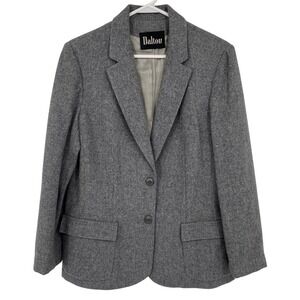 Vintage 80's 90's Dalton Womens Blazer Suit Size 14 Petite Jacket Gray Wool